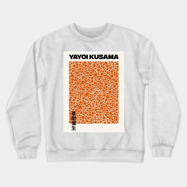 Yayoi Kusama Orange Dots Exhibition Art Design Crewneck Sweatshirt by VanillaArt